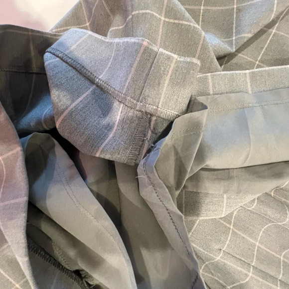 Express Gray Plaid Lined Midi Skirt Size 8 - Picture 12 of 13